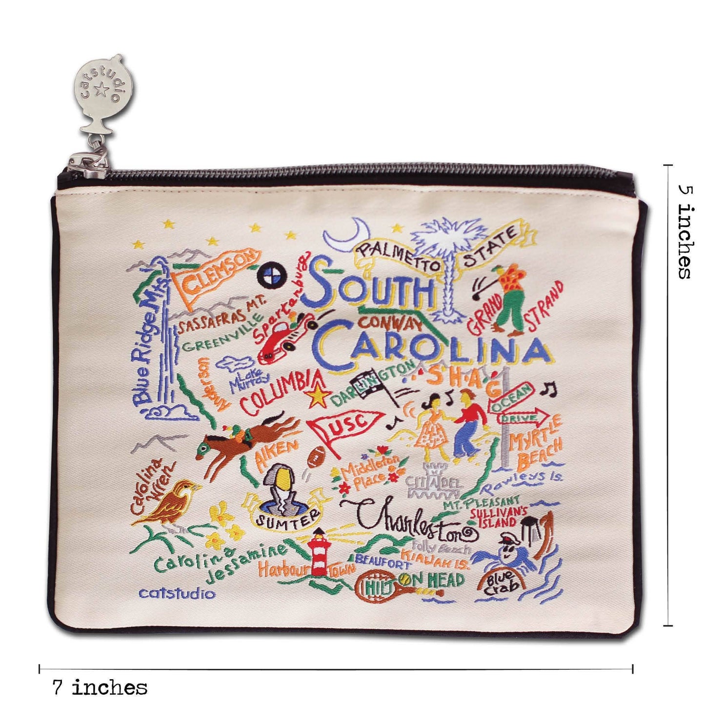 catstudio - South Carolina State Zip Pouch - Natural