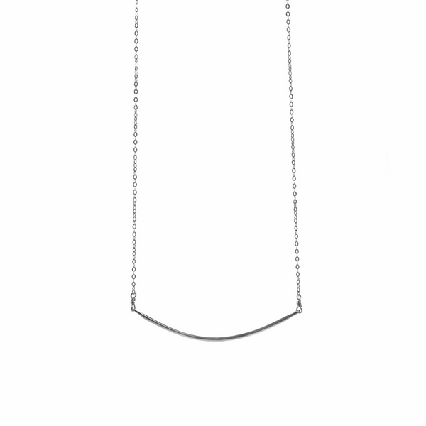 Rounded Bar Sterling Silver Necklace | Liv & B