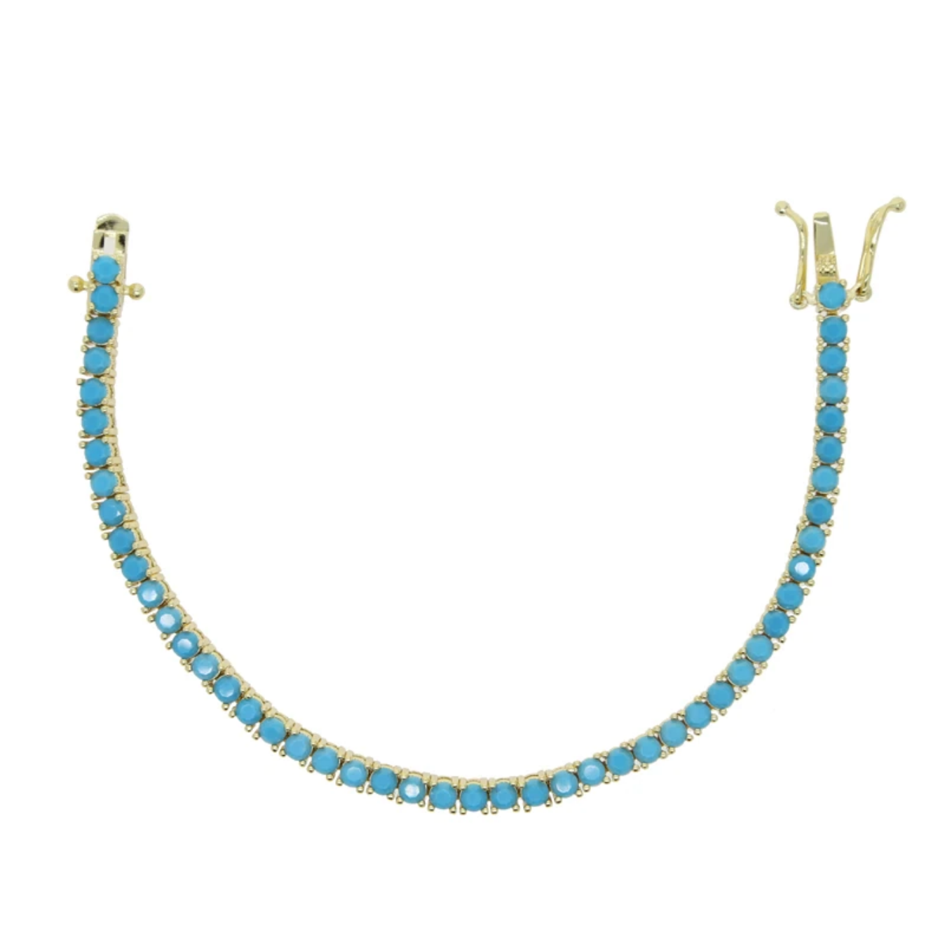 Gold Turquoise Tennis Bracelet