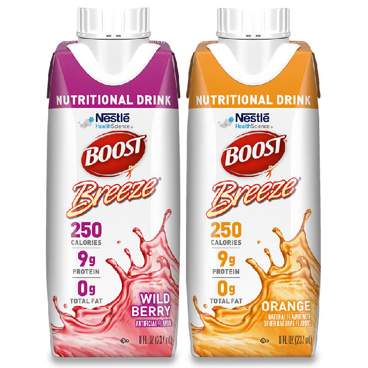 Nestlé BOOST BREEZE Clear Liquid Nutritional Drink, Variety Pack, 237ml / 8 fl oz (Pack of 24)