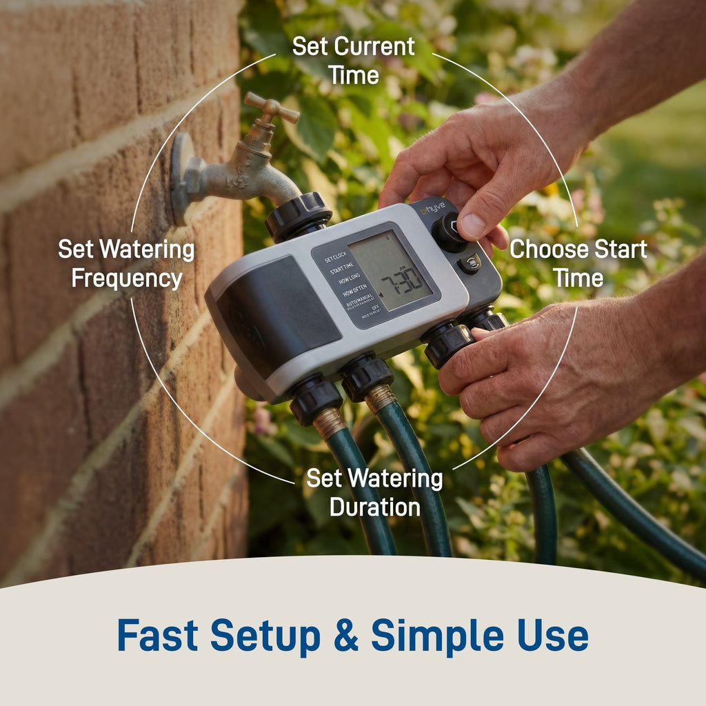 B-hyve XD 4-Outlet Smart Hose Faucet Sprinkler Timer with B-hyve Smart Gen 2 Hub | 24639