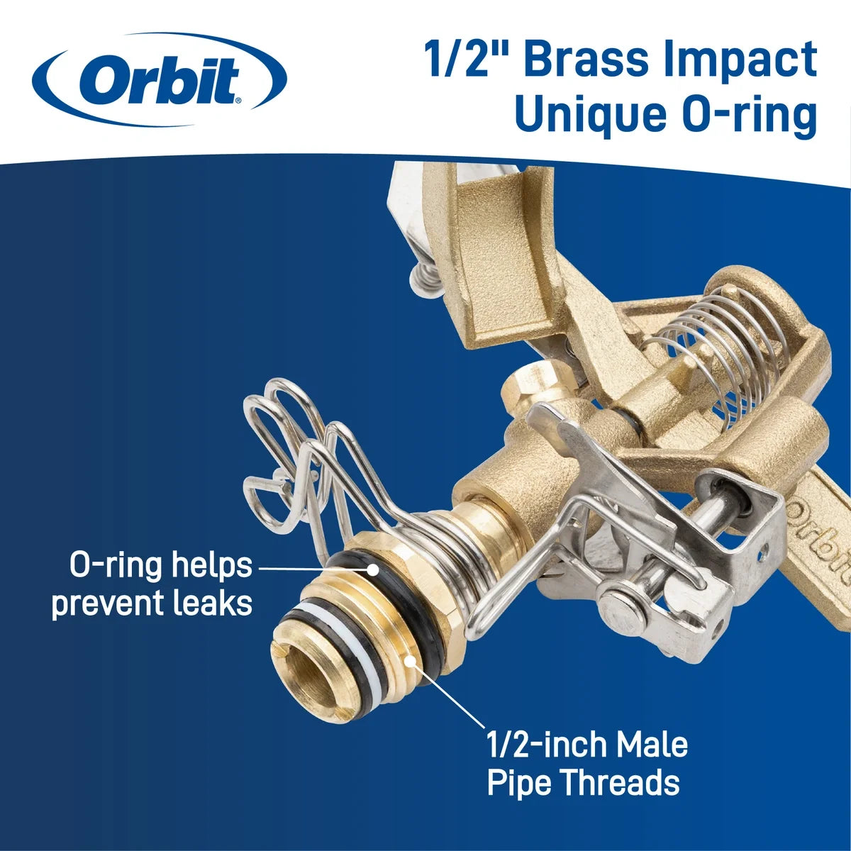 1/2" Brass Impact Sprinkler on Step Spike | 58214N