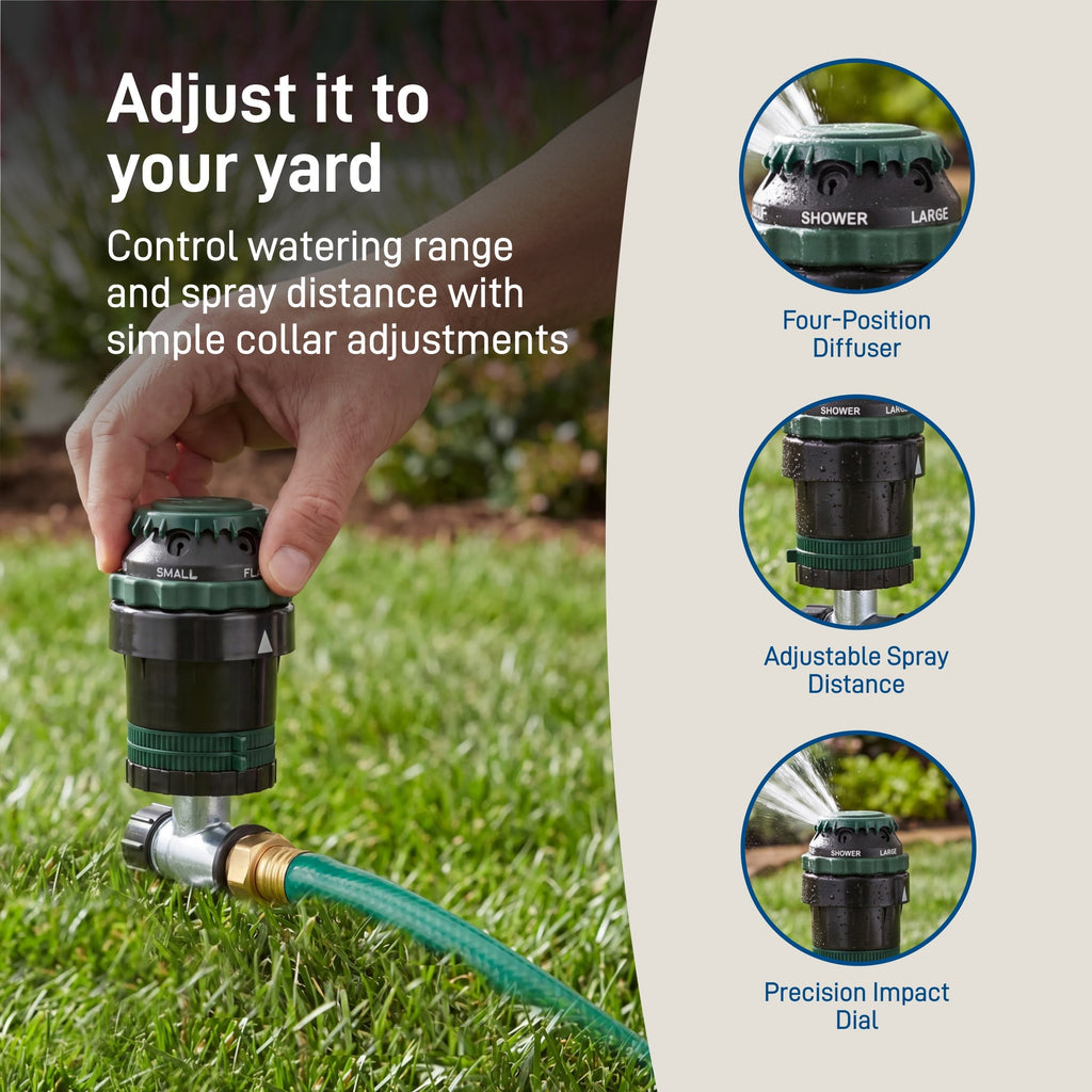 H2O-Six® Gear-Drive Sprinkler on Plastic Wheel Base 58572