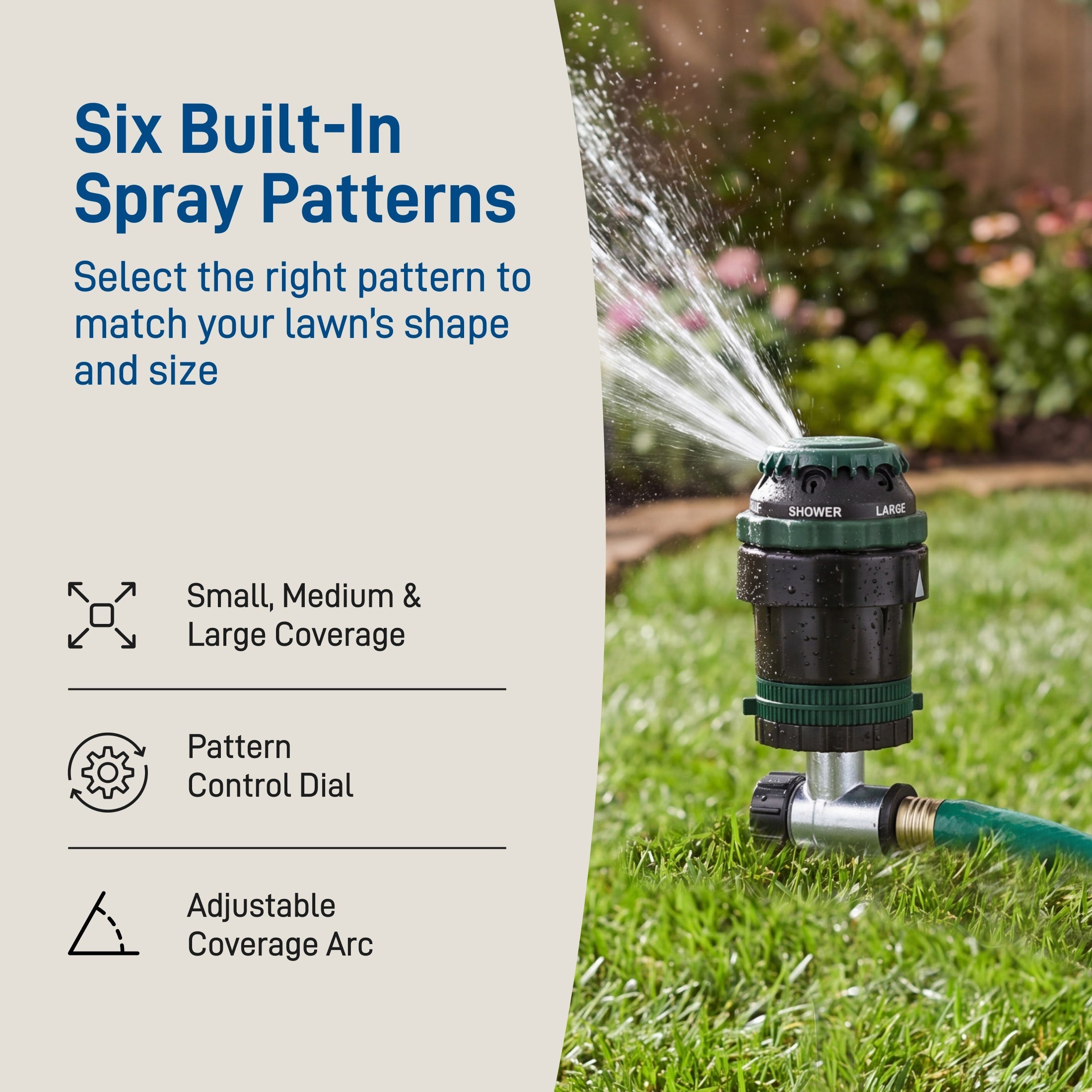 H2O-Six® Gear-Drive Sprinkler on Metal T Spike 58573