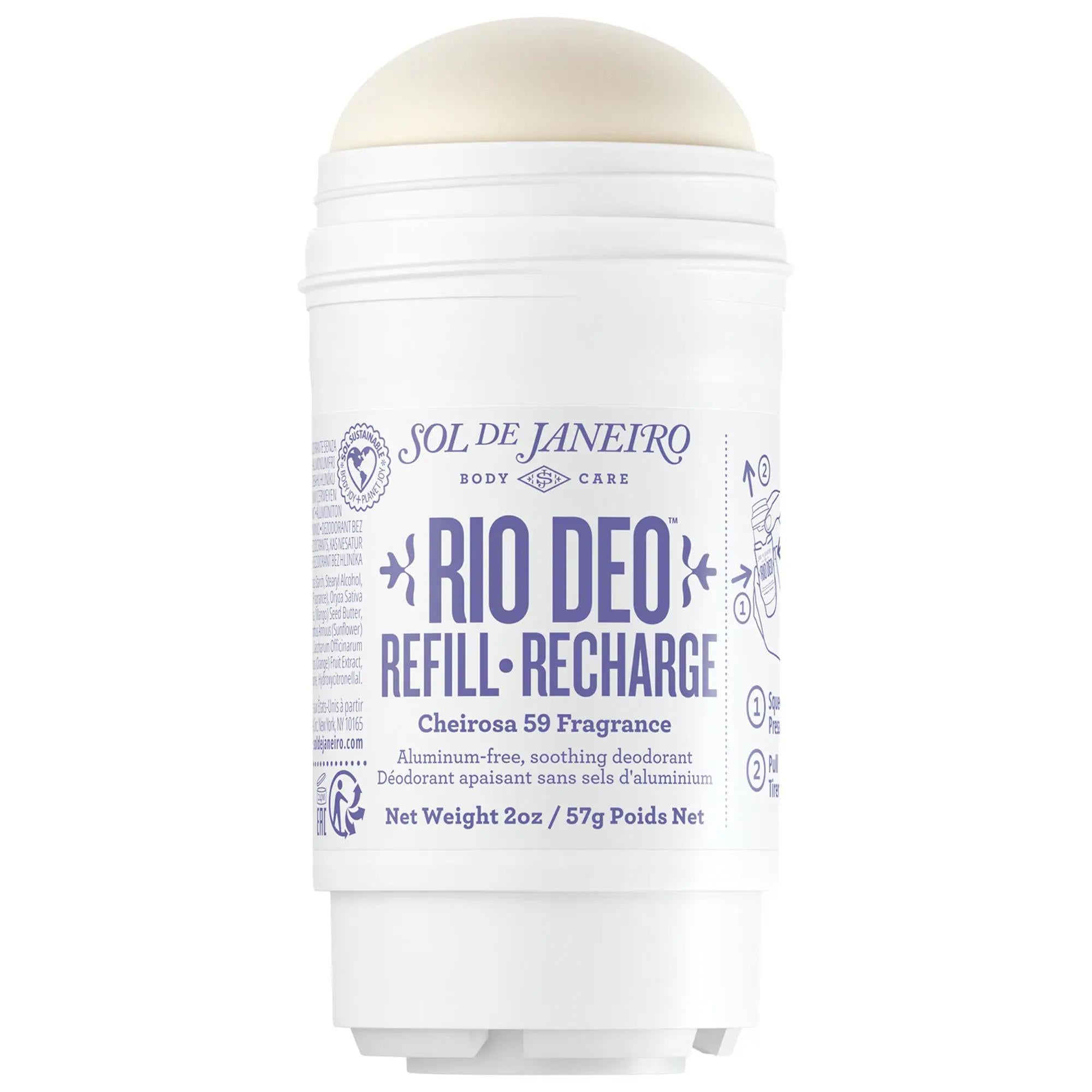 Rio Deo Aluminum-Free Refillable Deodorant Cheirosa '59: Natural, Odor Eliminating, and Kind to Sensitive Skin