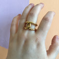 Double Horseshoe Titanium Ring