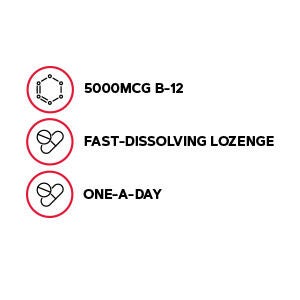 GNC Vitamin B-12 5000 mcg, Cherry, 60 Lozenges
