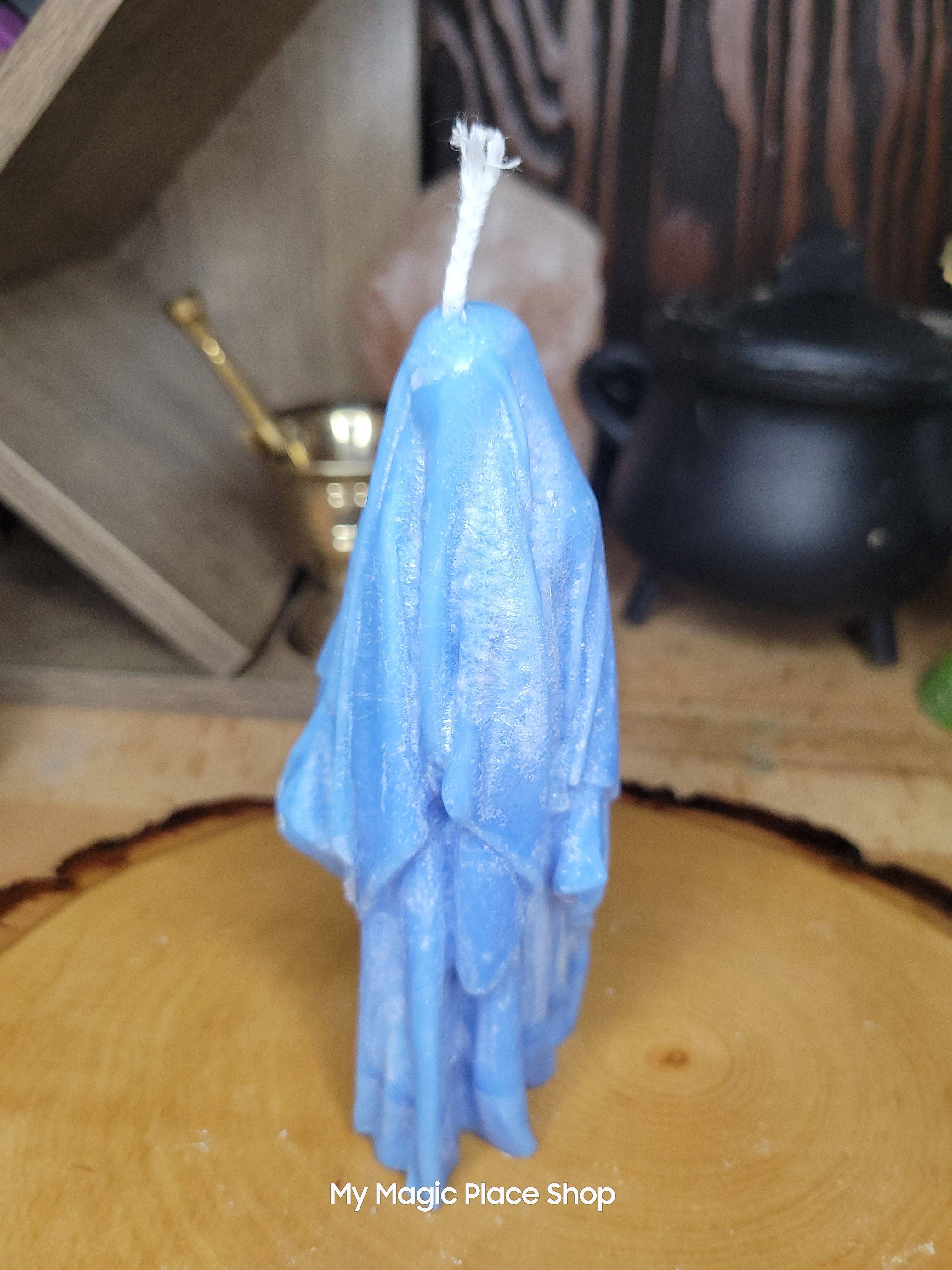 Ghost Handmade Candle , Palm wax Candle , Halloween Candle , white Ghost candle: Purple