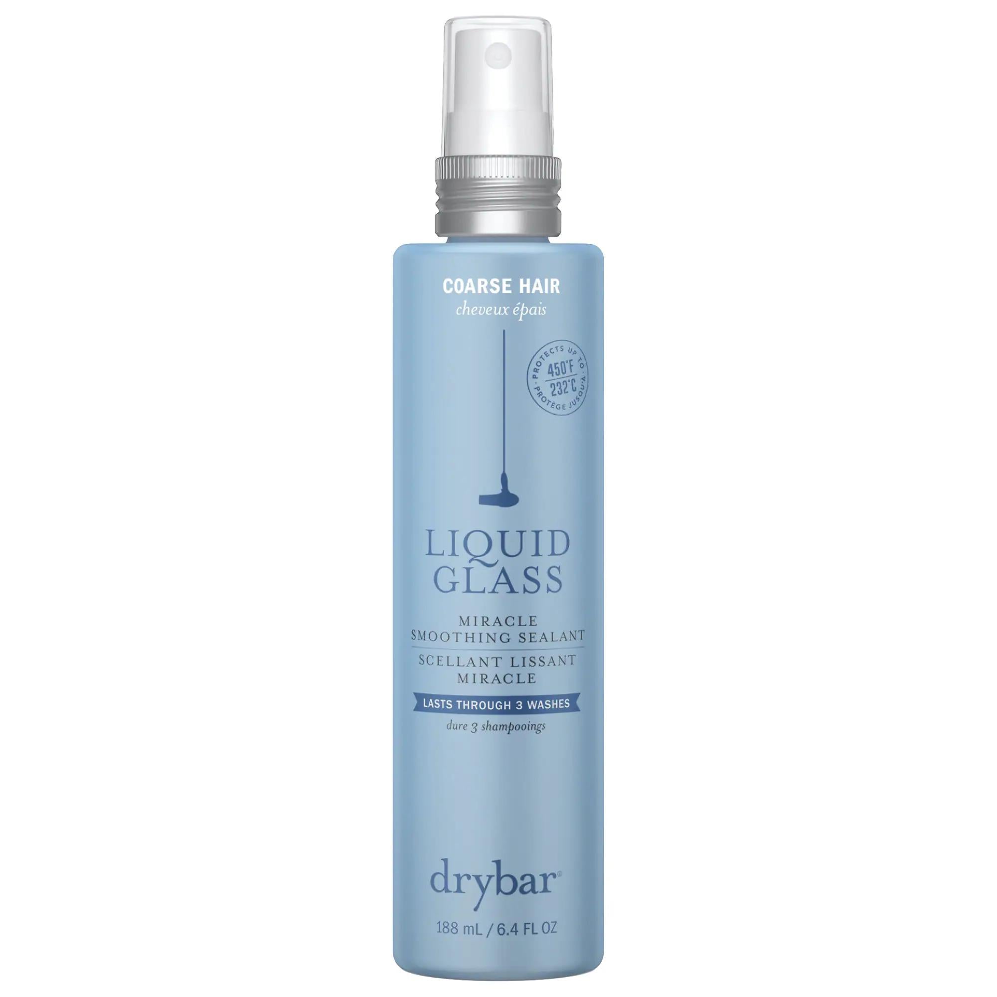Drybar Liquid Glass Moisture-Rich Miracle Smoothing Sealant - Heat Activated Frizz Control Spray for Wavy, Curly, and Coily Hair