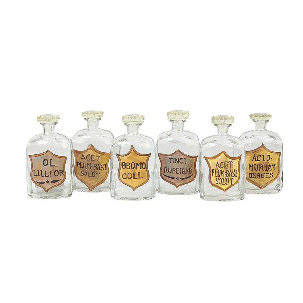 Blue Ocean Traders - Set of 6 Painted Apothecary Bottles