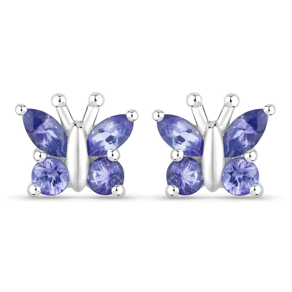 0.96 Carat Genuine Tanzanite .925 Sterling Silver Earrings