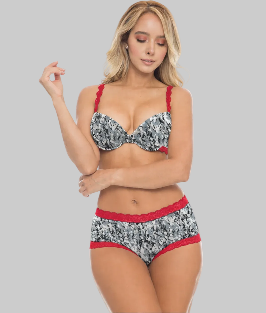 Women's Camo Hunting Boyshort Panty - Envision Red Underwear - Wilderness Dreams