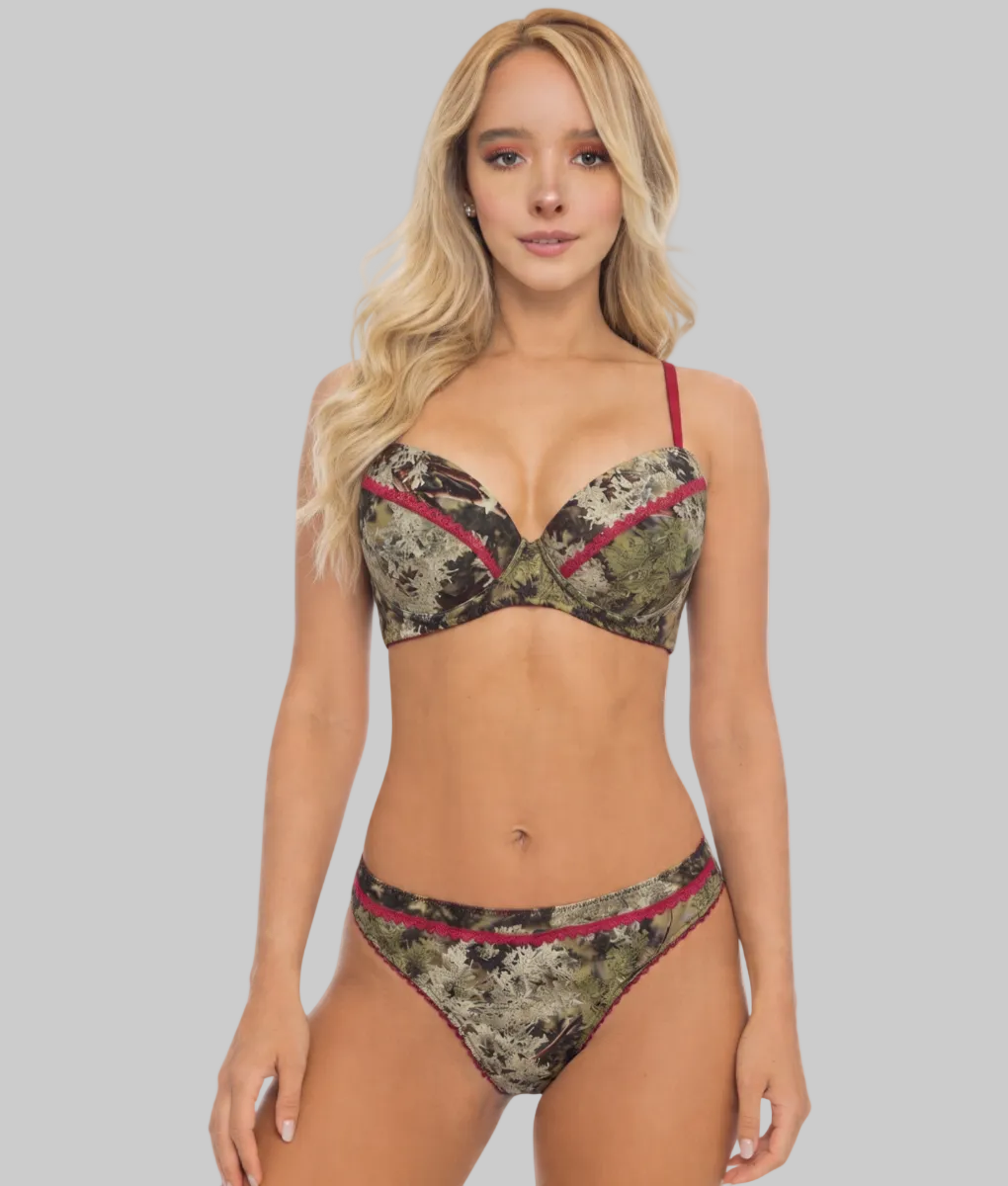 Women's Camo Hunting Thong - King's Camo Scalloped Lace Underwear - Wilderness Dreams