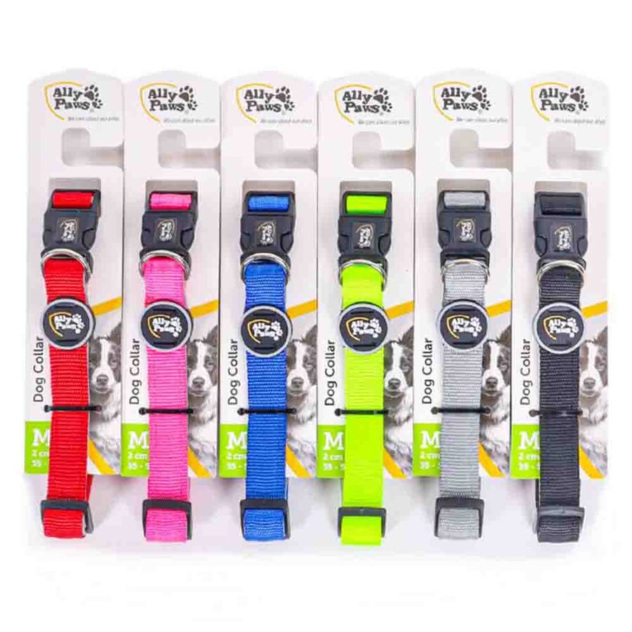 Ally Paws Dog Collar Durable Adjustable Neck Strap Medium 35-50cm