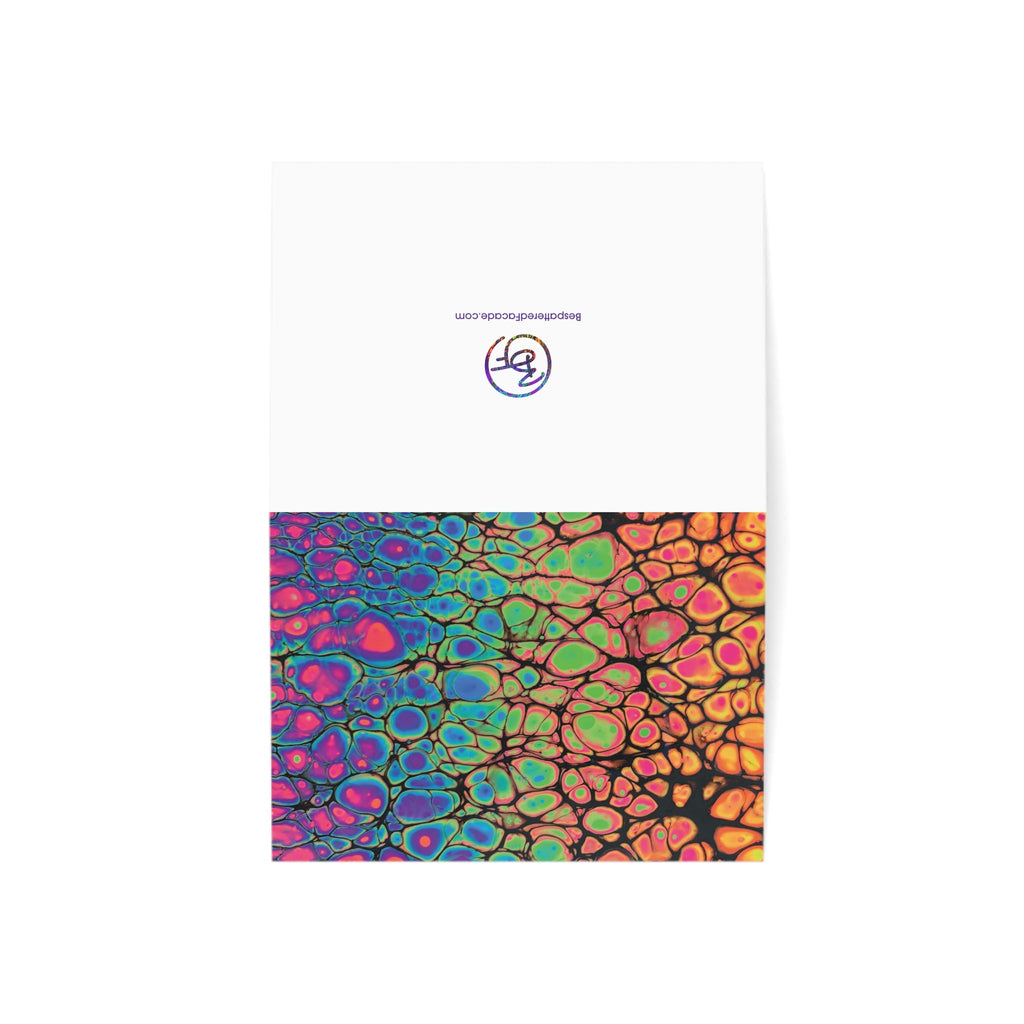 Bespattered Facade Neon Goodness Greeting Cards | Sets of 1, 10, 30, or 50