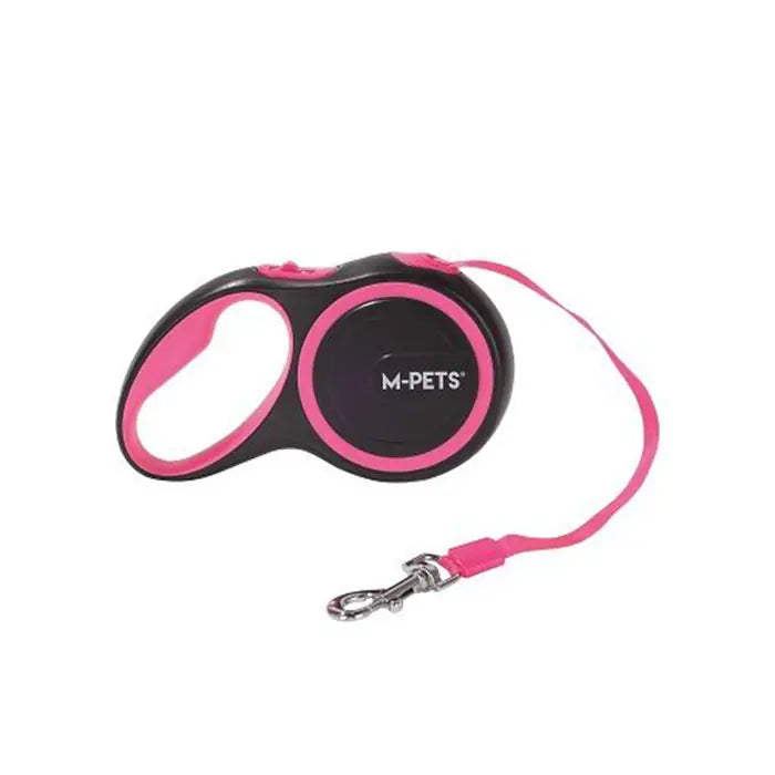 M-Pets Liberty Retractable Tape Leash for Large Dogs Pink 8m