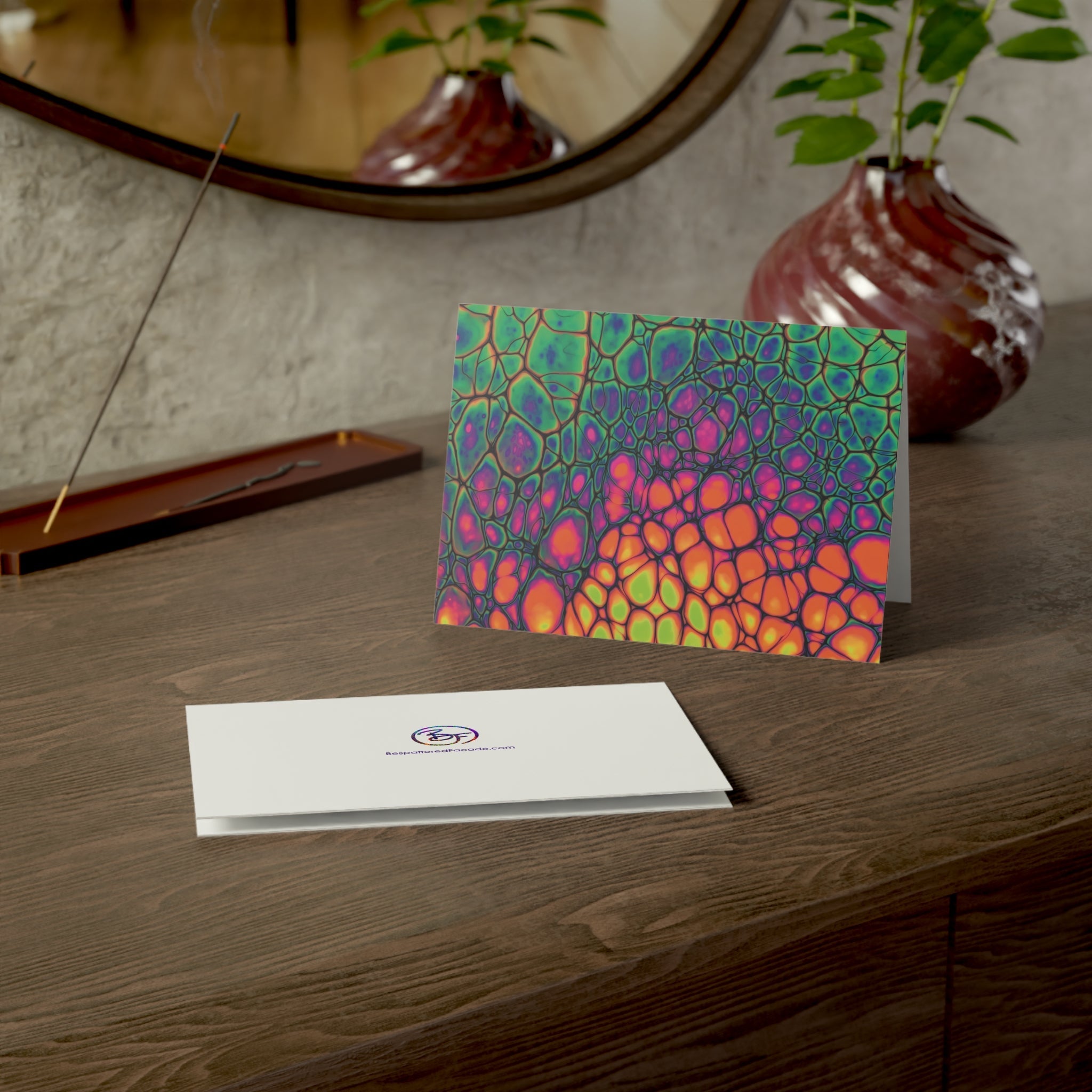 Bespattered Facade Neon Butterfly Greeting Cards | Sets of 1, 10, 30, or 50