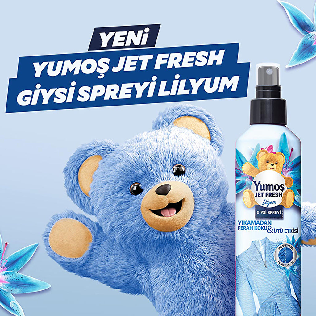 Yumoş Jet Fresh Spray - Lily Scent 200ml | Refreshing Fabric Care
