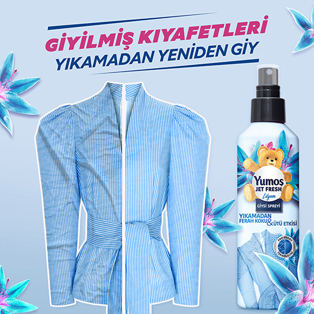 Yumoş Jet Fresh Spray - Lily Scent 200ml | Refreshing Fabric Care
