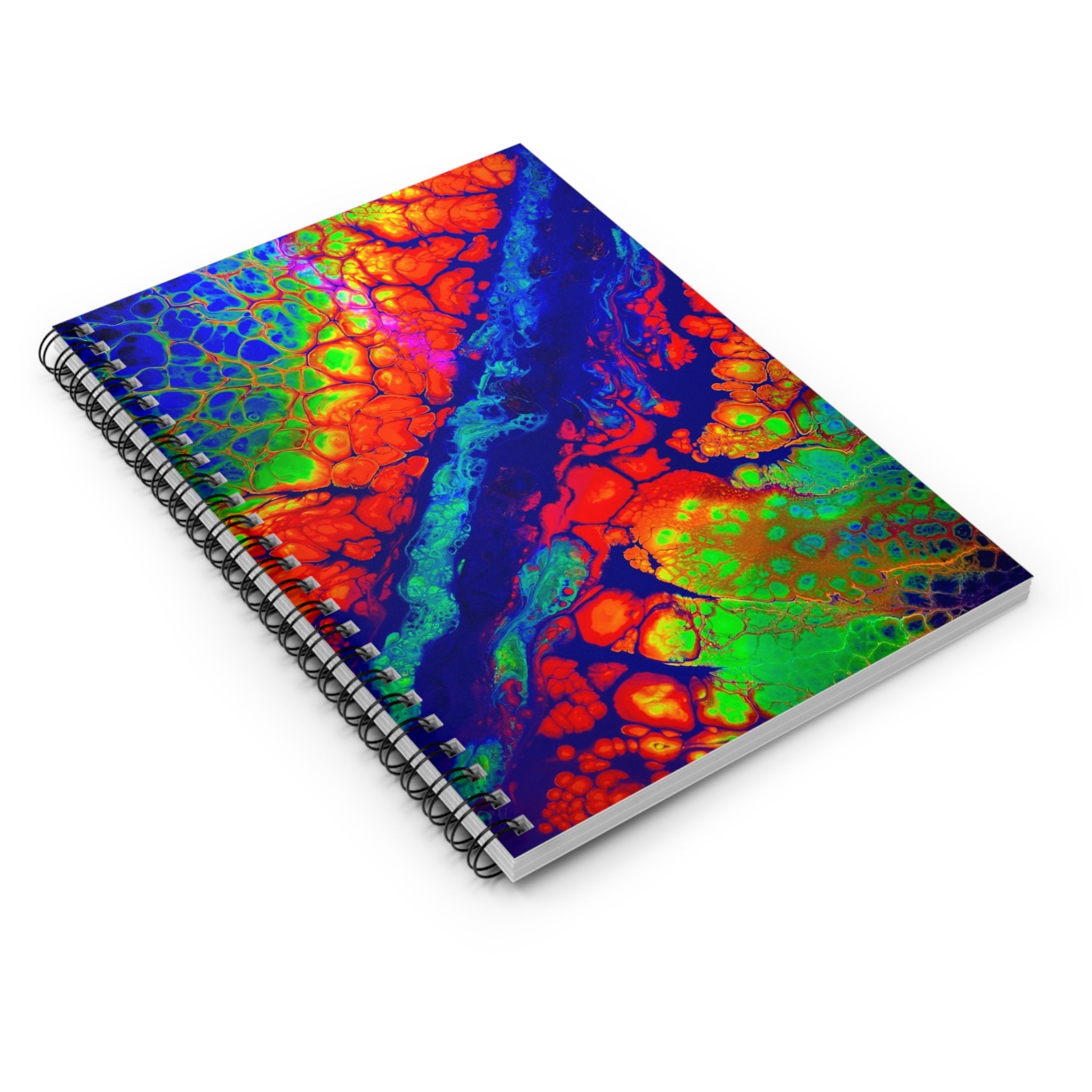 Bespattered Facade Neon Light Spiral Notebook - Lined Pages