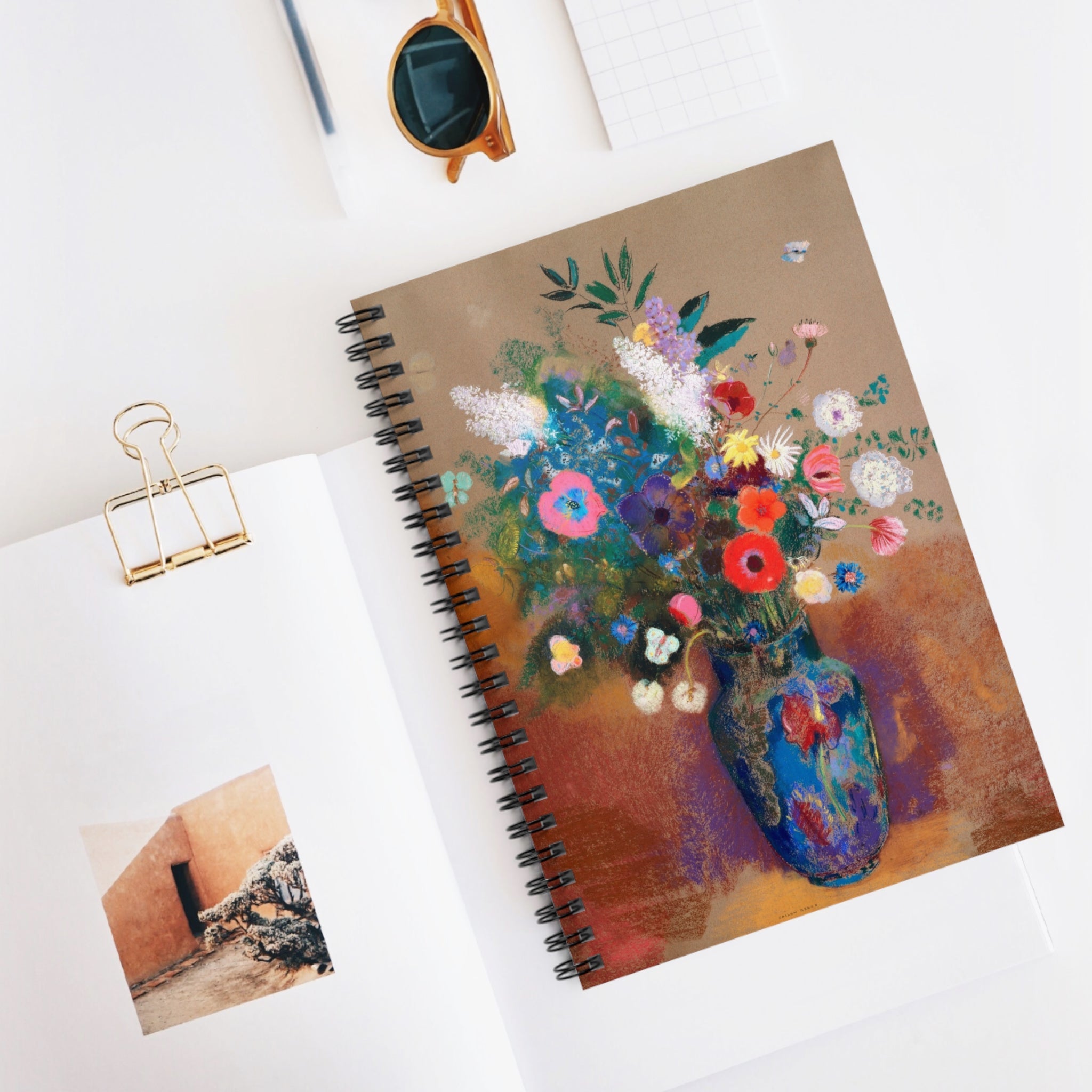 Art History Collection: Bouquet of Flowers Spiral Notebook - Lined Pages
