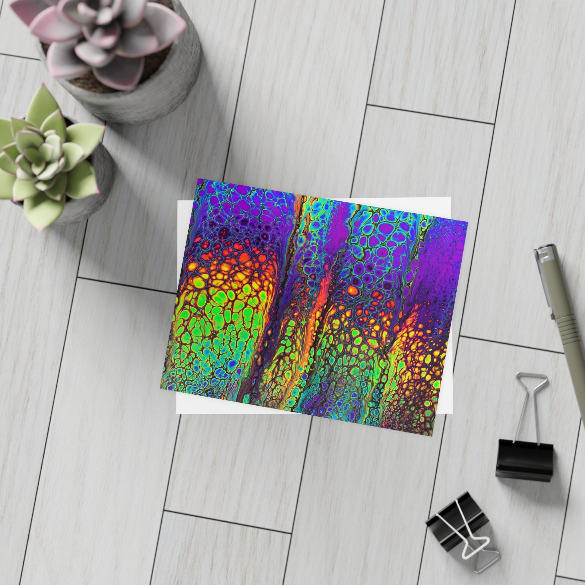 Bespattered Facade Neon Lava Postcards (no envelopes) | Sets of 10, 30, or 50