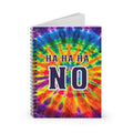 Bespattered Facade Rainbow Tie Dye "No Means No" Spiral Notebook - Lined Pages