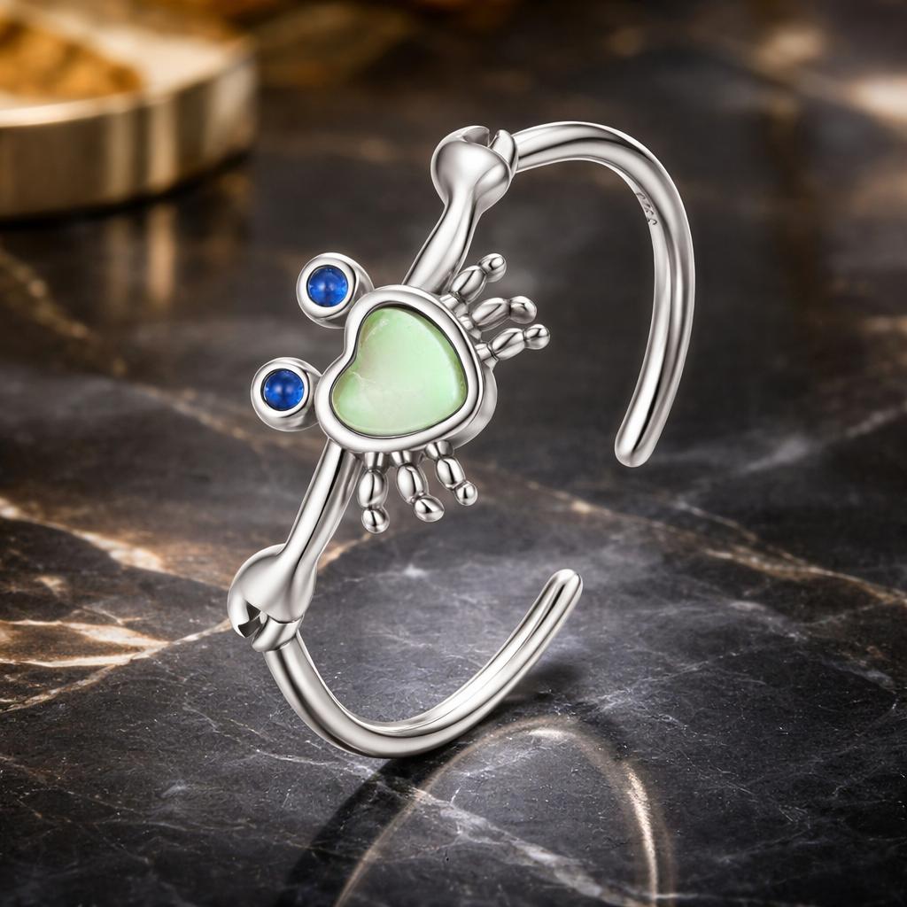 925 Sterling Silver Moonstone and Synthetic Spinel Ring for Women