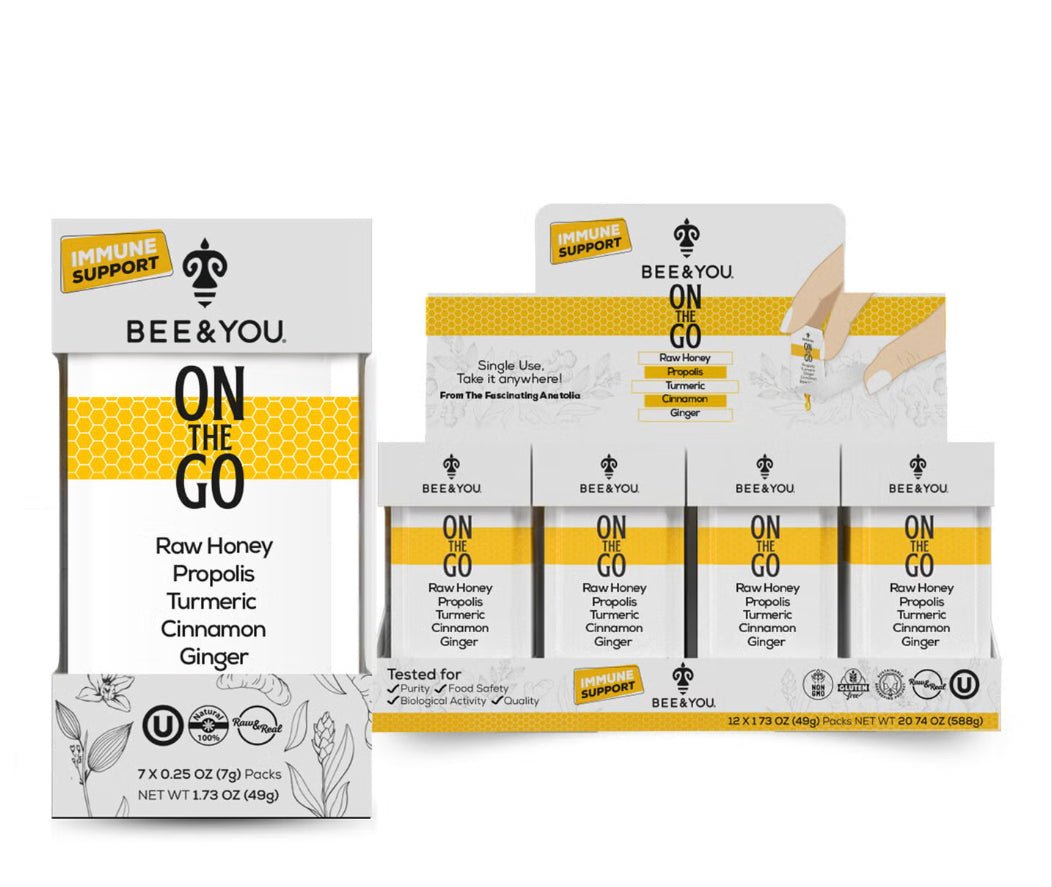 Bee & You On the Go Immunity Honey, 1.73 oz (7 Packets / 1 Box)