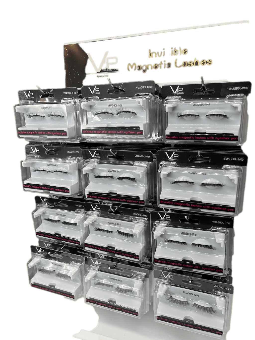 VIP 12-Slot Display with Magnetic Lashes & Eyeliner