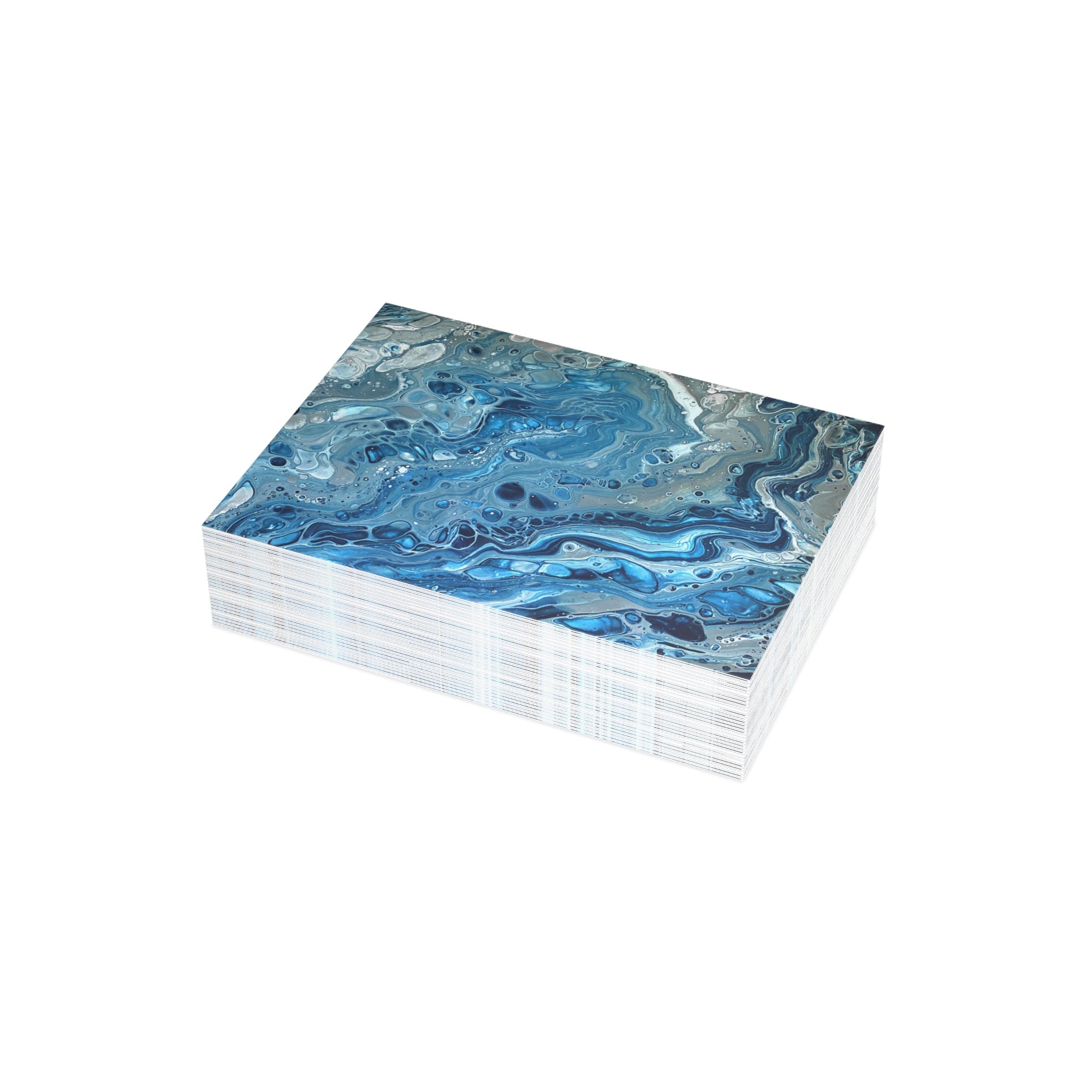 Bespattered Facade Blue Marble Greeting Cards | Sets of 1, 10, 30, or 50