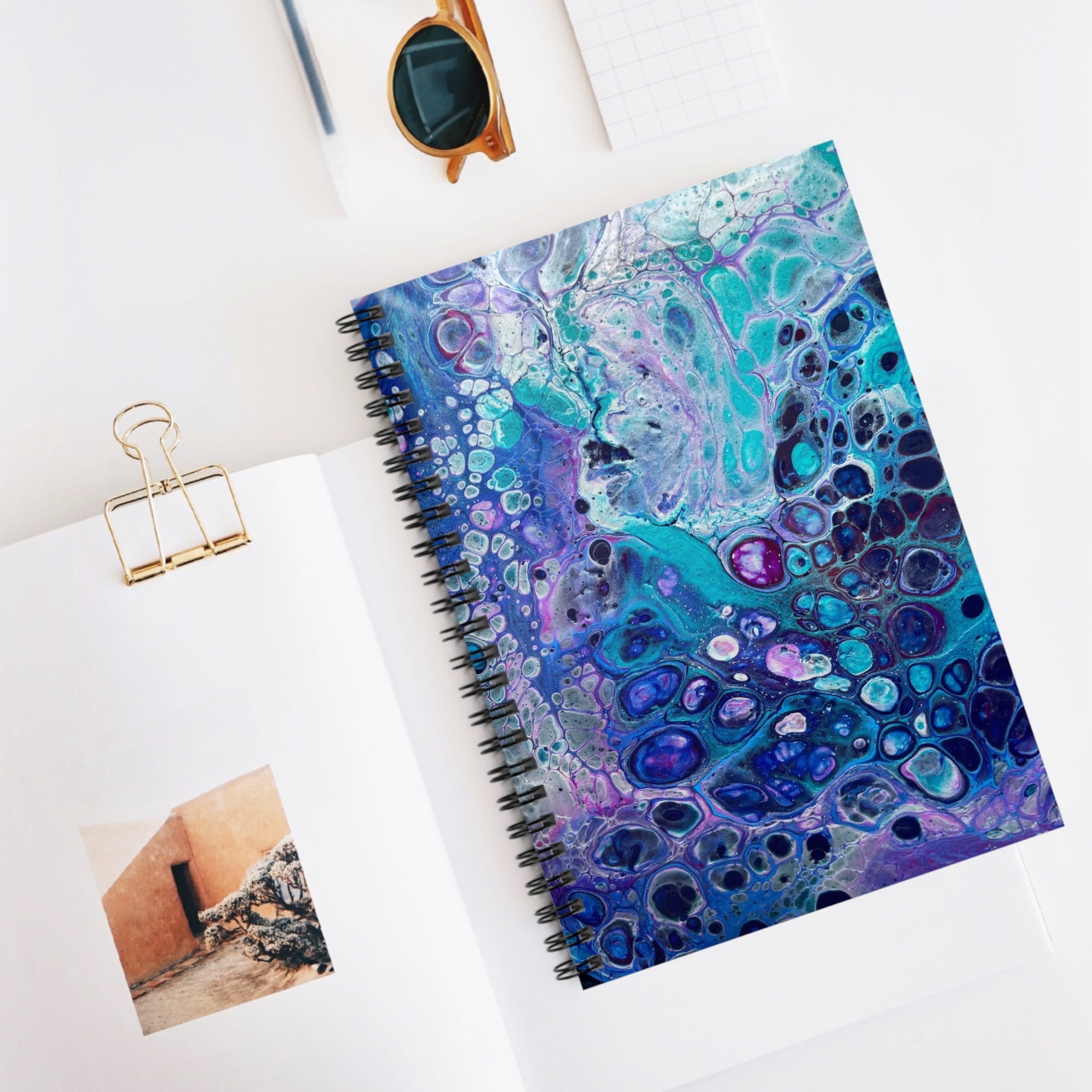 Bespattered Facade Galaxy Spiral Notebook - Lined Pages