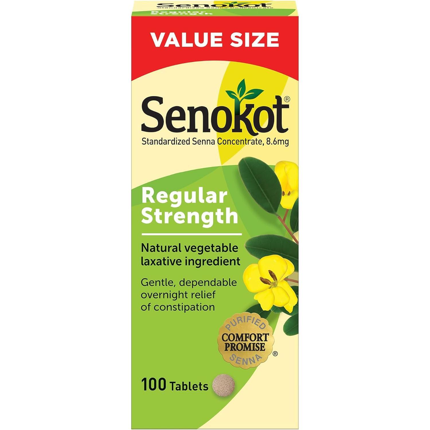 Senokot Regular Strength Natural Vegetable Laxative Tablets