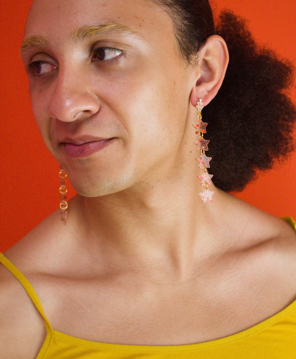 Glimmering Statement Star Earrings