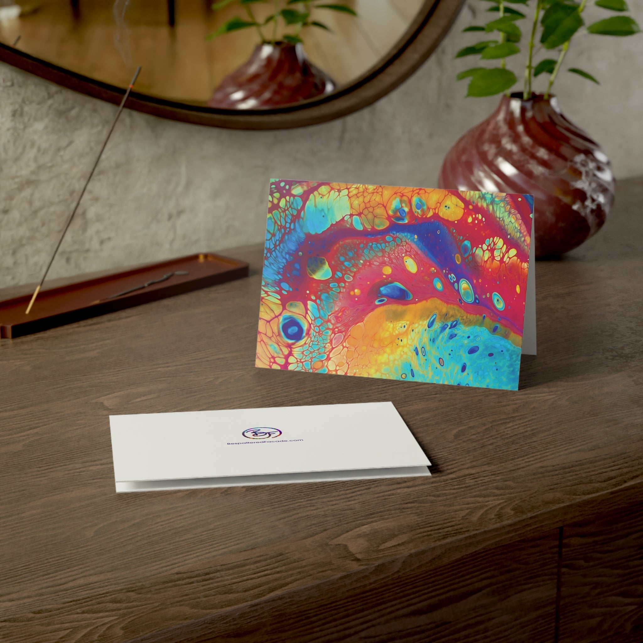 Bespattered Facade Rainbow Galaxy Greeting Cards | Sets of 1, 10, 30, or 50