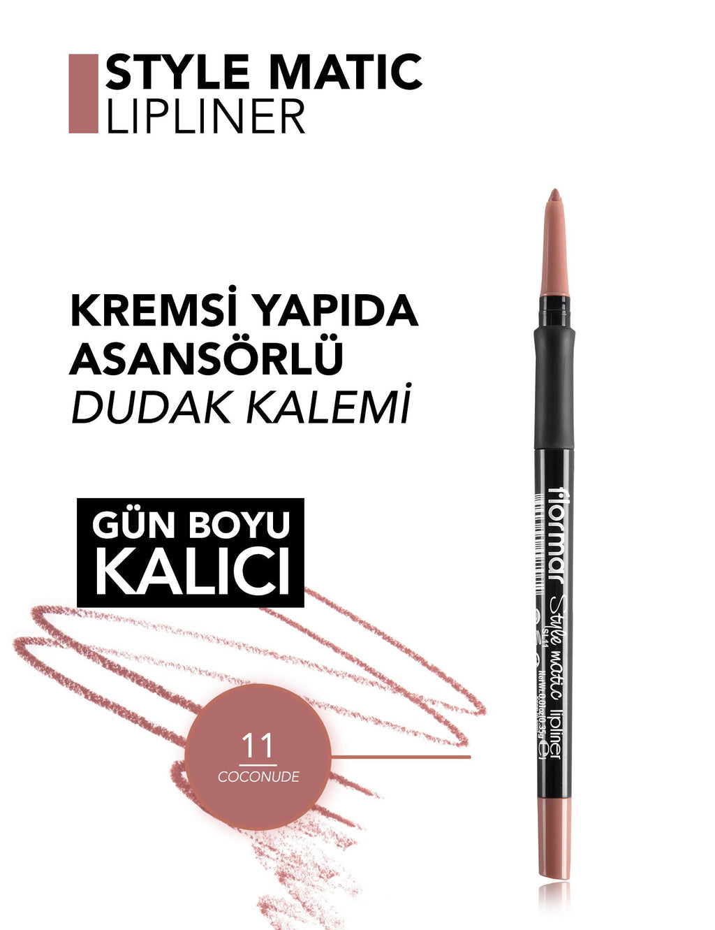 Flormar Stylematic Matte Waterproof Retractable Lip Liner