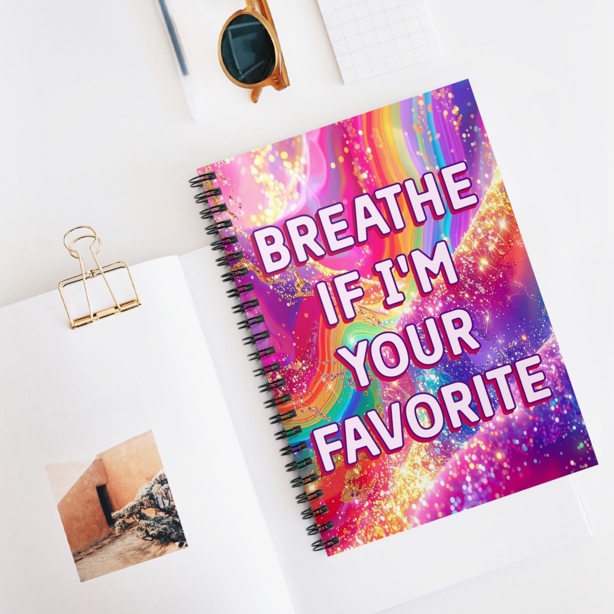 Bespattered Facade Breathe if I'm Your Favorite Spiral Notebook - Lined Pages