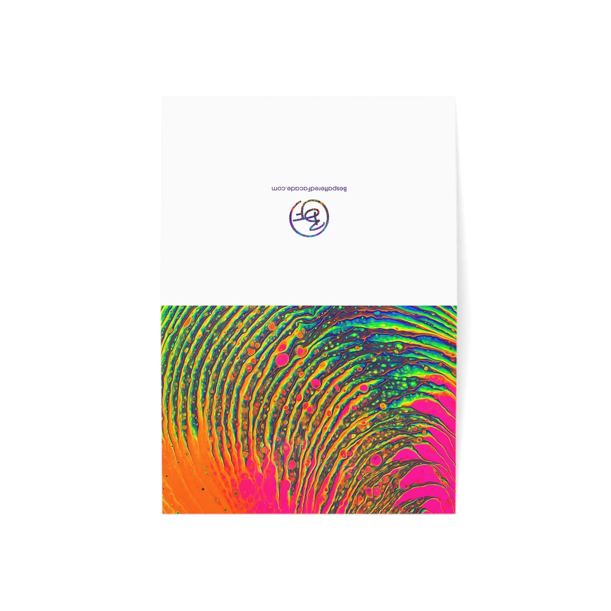 Bespattered Facade Neon Puddle Greeting Cards | Sets of 1, 10, 30, or 50