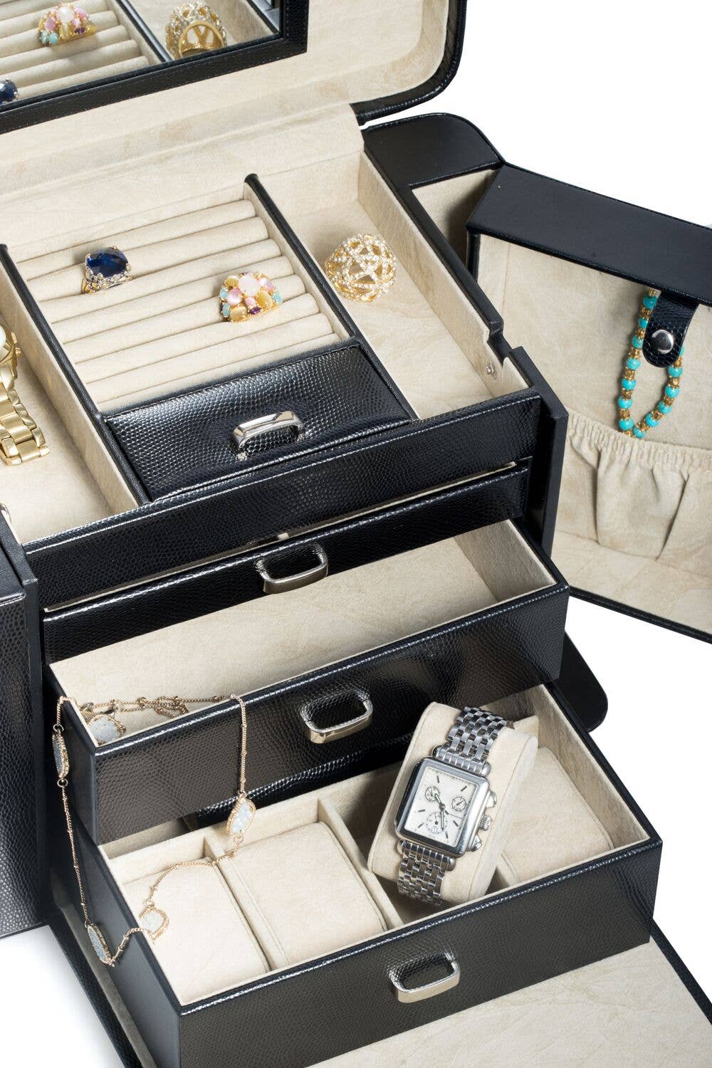 BeyBerk International - 4 Level Jewelry Case: Red