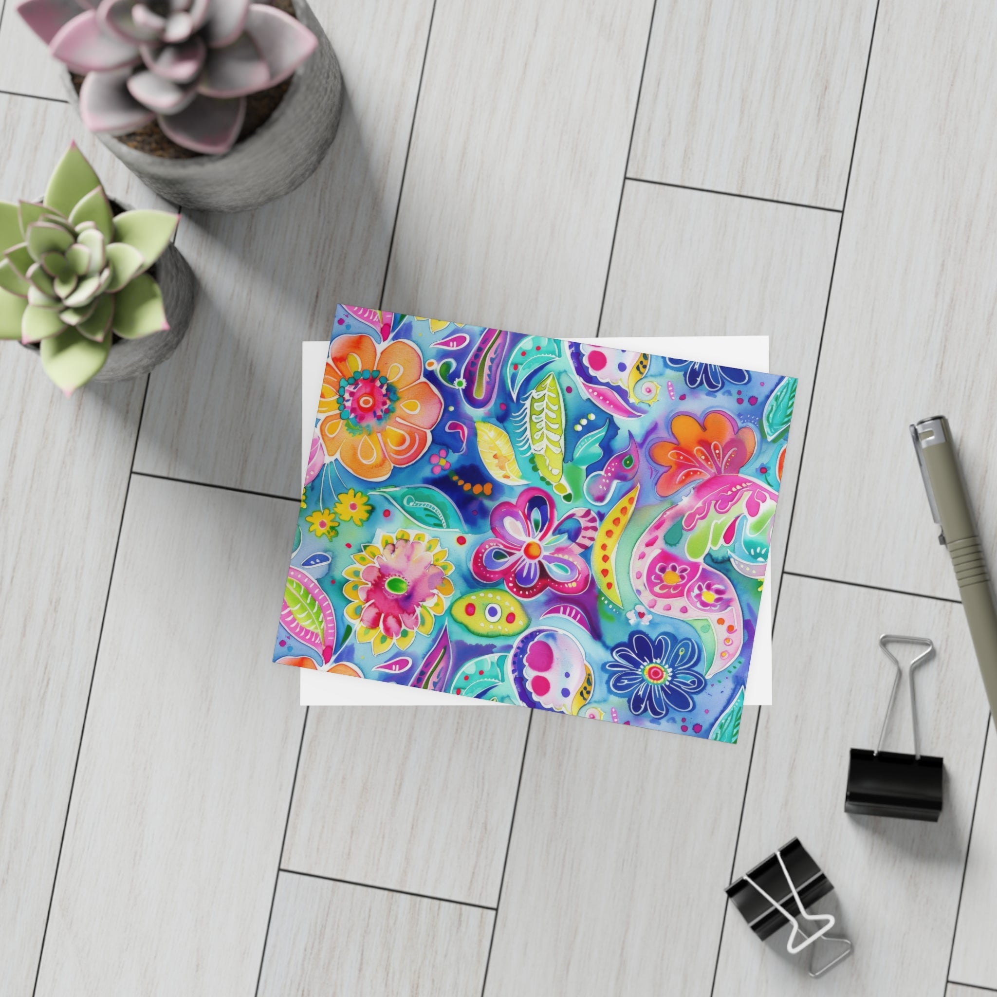 Bespattered Facade Colorful Flowers Postcards (no envelopes) | Sets of 10, 30, or 50