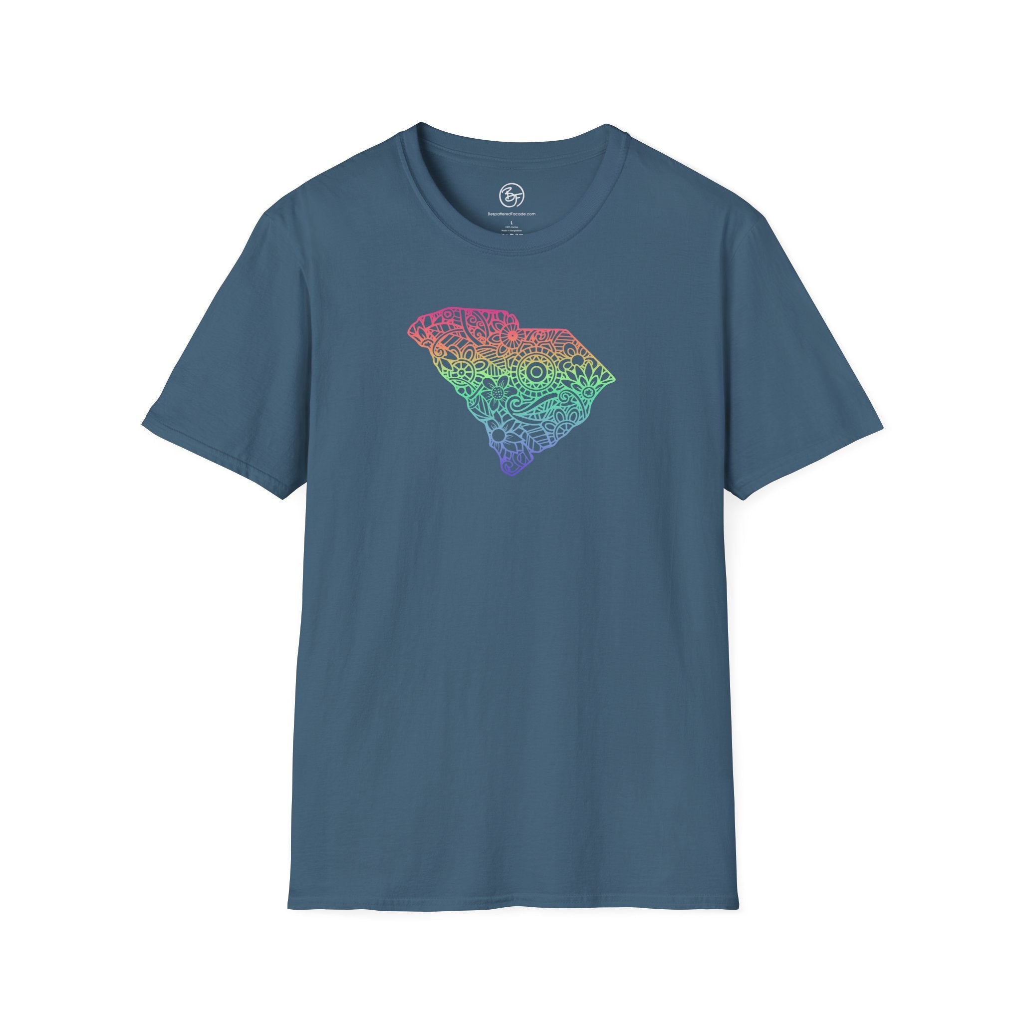 Bespattered Facade Rainbow Floral South Carolina Unisex Softstyle T-Shirt