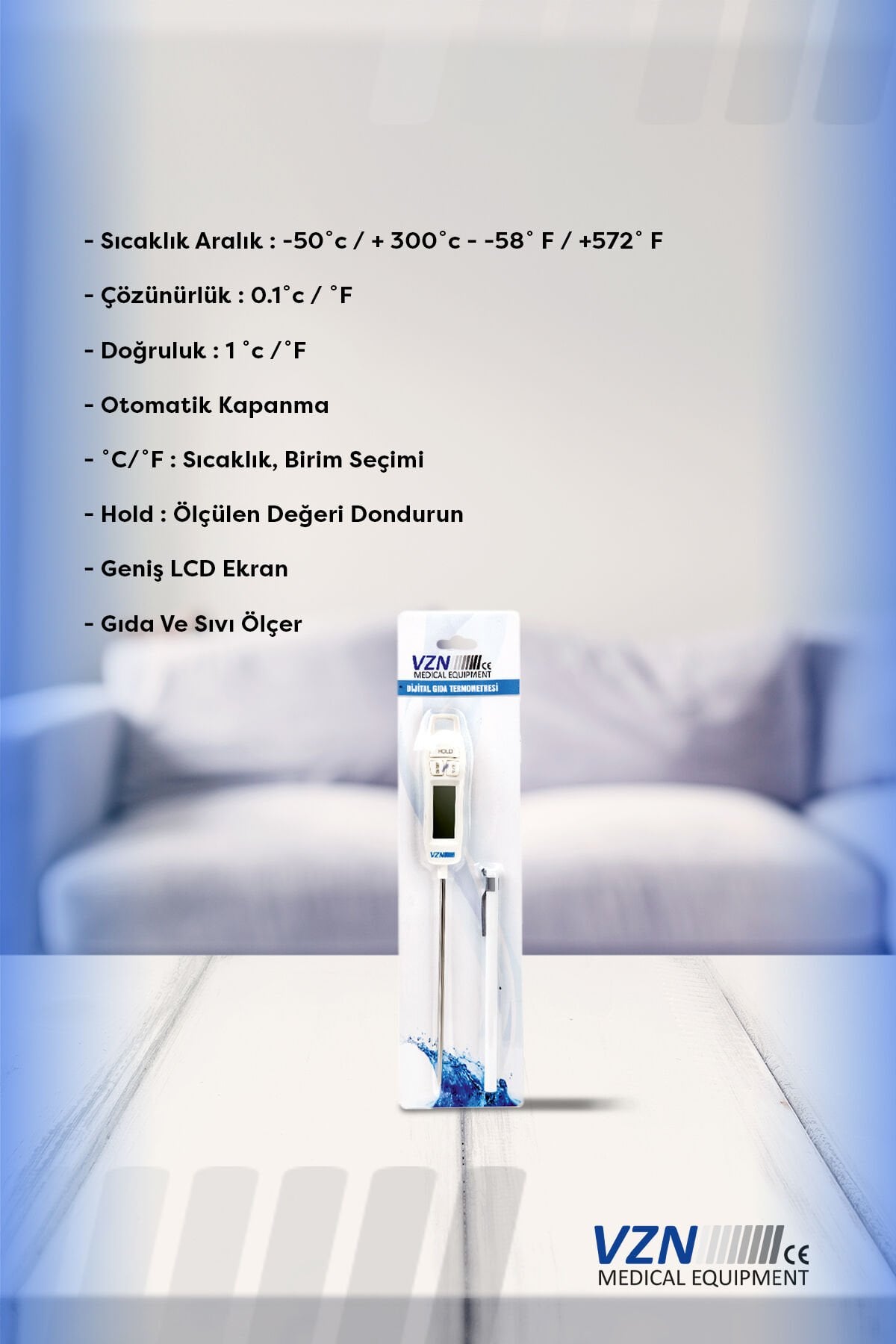Vzn TP-400 Digital Food and Liquid Thermometer