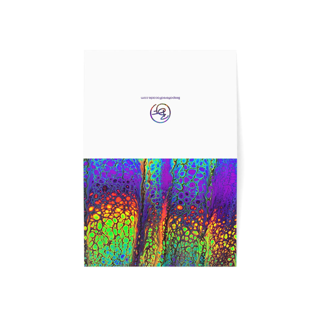 Bespattered Facade Neon Lava Greeting Cards | Sets of 1, 10, 30, or 50