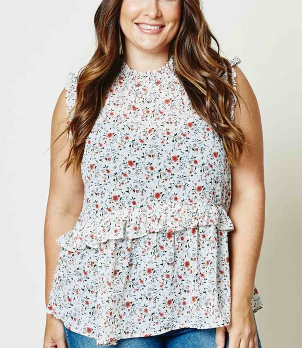 Faye Curvy Floral Tank