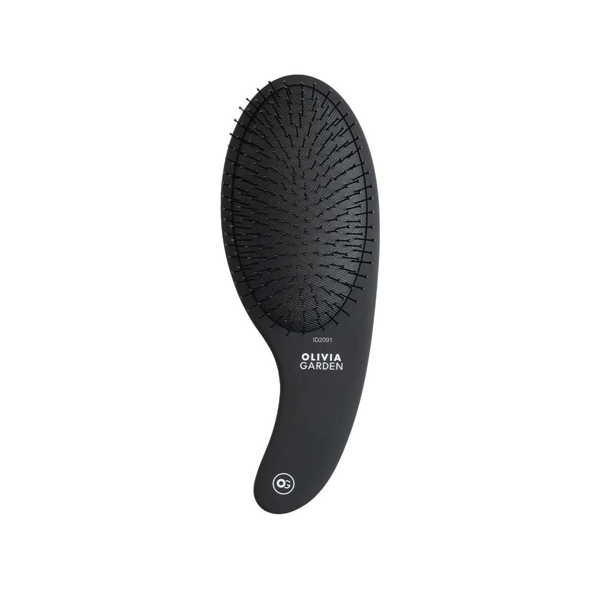 Olivia Garden Expert Care Curve Nylon Bristles Matt Black Hair Brush - Detangle & Style with Ease