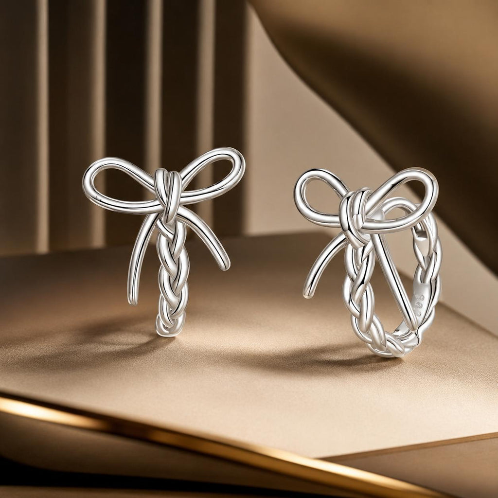 925 Sterling Silver Earrings with White Gold Plating for Women
