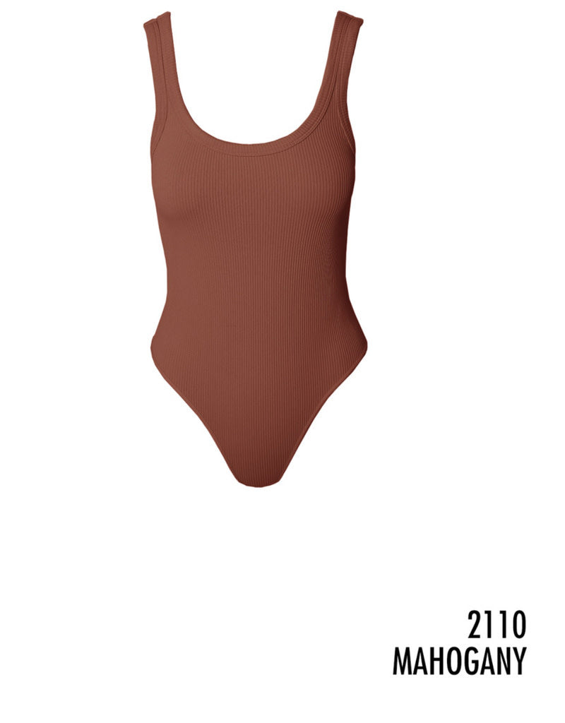 Ribbed Scoop Neck & Back Bodysuit