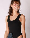 Ribbed Scoop Neck & Back Bodysuit