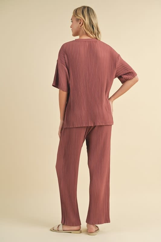 Pleated Elastic Waist Pants - Sienna
