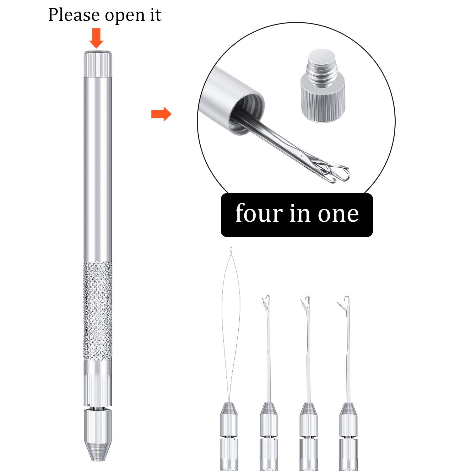 2 in 1 Hair Extension Tools, Includes Loop Needle Threader